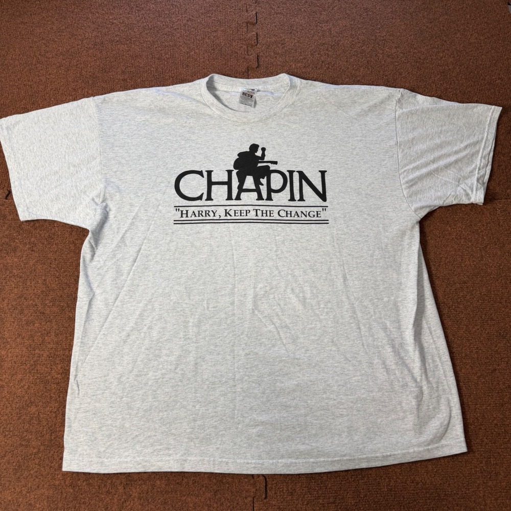 Fruit of the Loom Harry Chapin Harry Keep The Change Gray T-Shirt Mens 2XL Best
